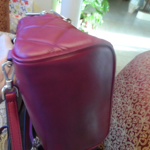 New Kate Spade NY Burgundy Leather Quilted Mini Backpack main image 8